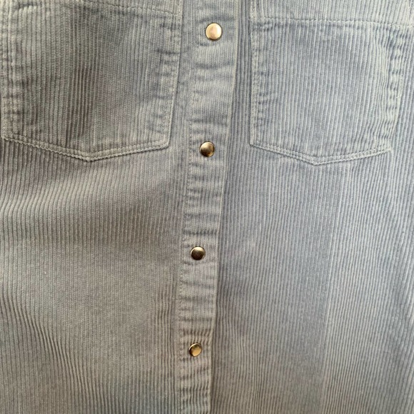 Divided H&M Shacket Shirt Jacket Size XS Long Sleeve Light Blue Solid Snap-front - Picture 6 of 15